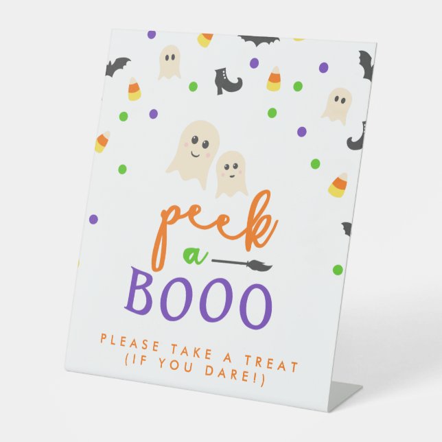 Expositor En L Peek a Boo Halloween Baby Shower (Anverso)