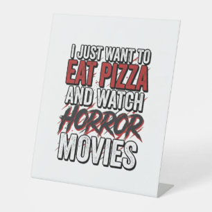 Expositor En L Películas de Terror de Pizza Tipografía Vintage de