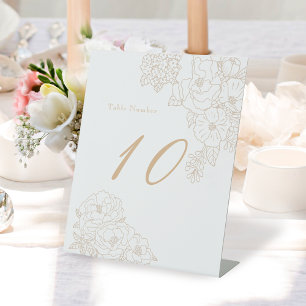 Expositor En L Peonías blancas ivorios para boda romántica