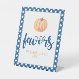 Expositor En L Pequeña calabaza azul Favor de cumpleaños de otoño