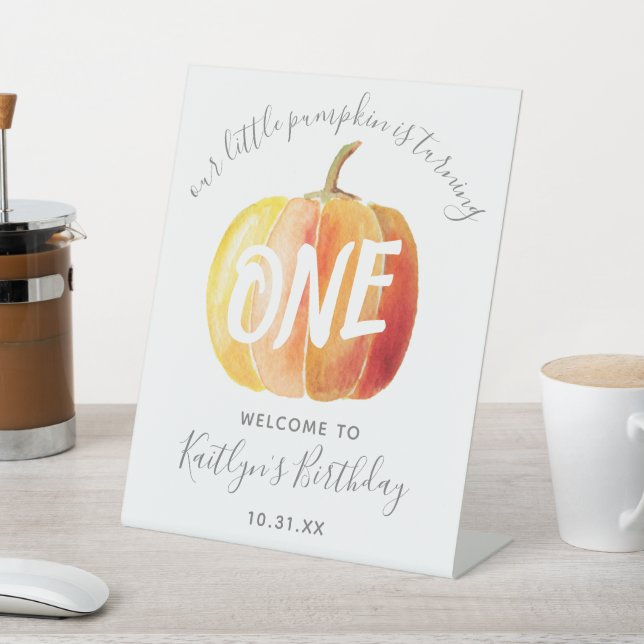 Expositor En L Pequeña calabaza Signo de bienvenida de cumpleaños (In Situ)