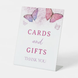 Expositor En L Pequeña mariposa Rótulo de tarjetas de cumpleaños 