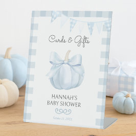 Expositor En L Pequeñas tarjetas azules de calabaza y Baby Shower