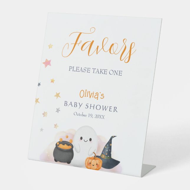 Expositor En L Pequeño Boo de Halloween Baby Shower favorece a fi (Anverso)