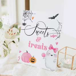 Expositor En L Pequeño Boo fantasma rosa Halloween Dulces y golos