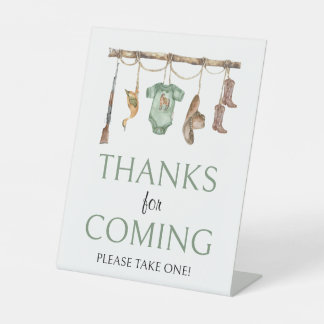 Expositor En L Pequeño cazador Baby Shower Gracias por venir