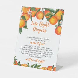 Expositor En L Pequeño cutie Baby Shower Poster de pañales noctur