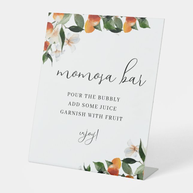 Expositor En L pequeño cutie floral ducha de bebé momosa bar sign (Anverso)