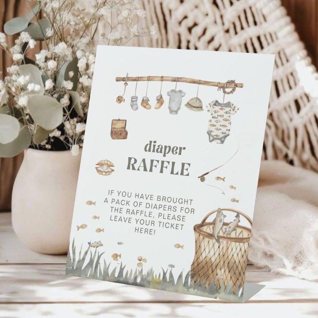 Expositor En L Pequeño pescador acuarela Pesca Diaper Raffle (Subido por el creador)