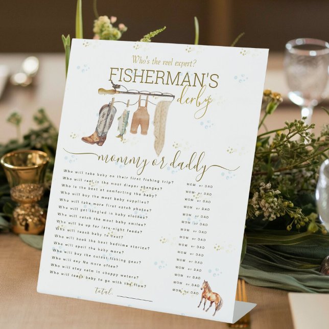 Expositor En L Pequeño pescador Baby Shower mami o juego de papi (Subido por el creador)