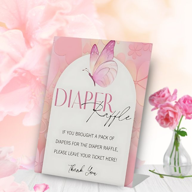 Expositor En L Pequeño Rótulo de mariposa Baby Shower Diaper Raff (Subido por el creador)