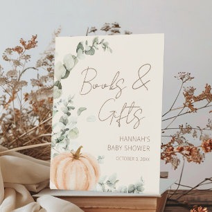 Expositor En L Pequeño Rótulo de regalos de Baby Shower de calaba
