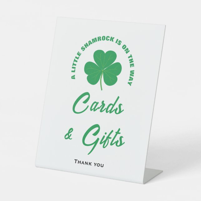 Expositor En L Pequeño Rótulo de tarjetas Baby Shower y regalos d (Anverso)