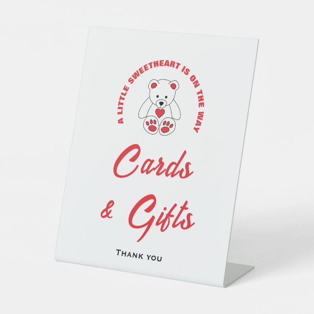 Expositor En L Pequeño Rótulo de tarjetas y regalos de Baby Showe (Anverso)