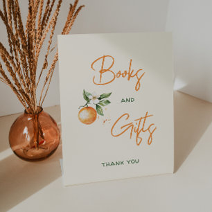 Expositor En L Pequeños cítricos Baby Shower libros y regalos