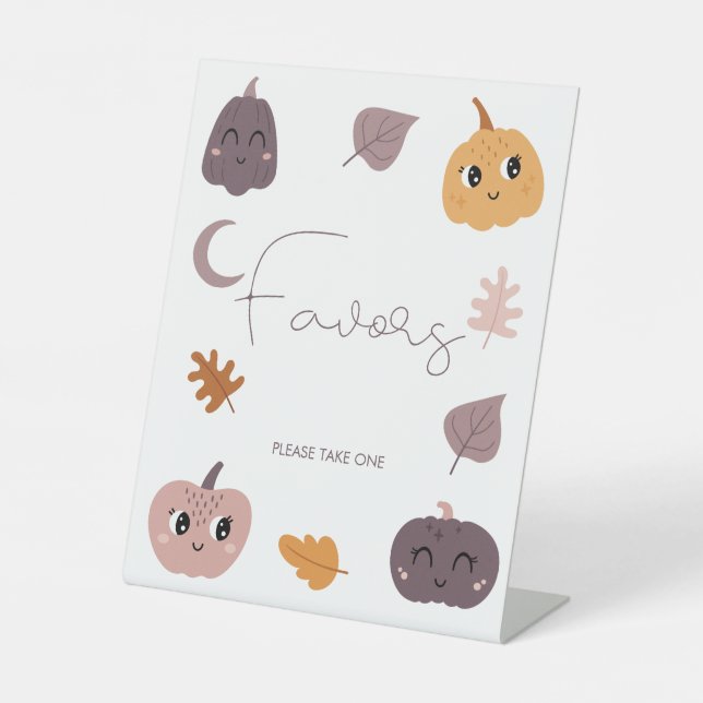 Expositor En L Pequeños favoritos de Baby Shower de calabaza (Anverso)