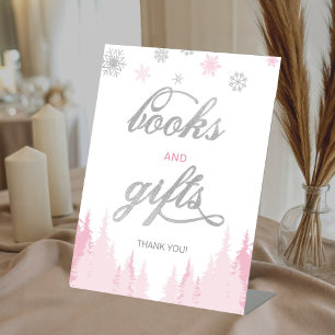 Expositor En L Pequeños libros y regalos de Baby Shower de invier