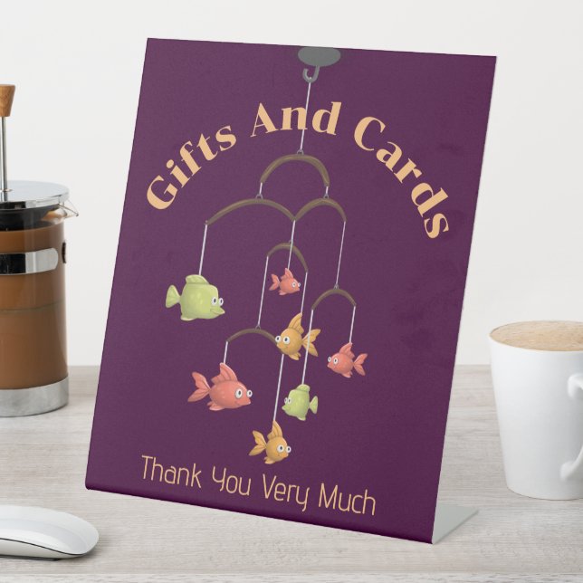 Expositor En L Pequeños peces Crimson regalos de Baby Shower y ta (In Situ)