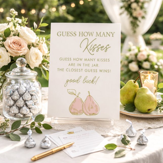 Expositor En L Perfect Pear Bridal Shower Guess How Many Kisses (Subido por el creador)