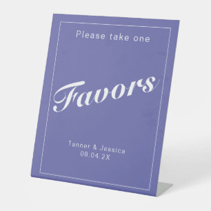 Expositor En L Periwinkle y White Modern Wedding Favor de la boda