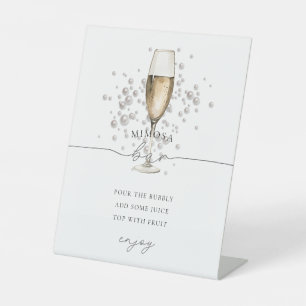 Expositor En L Perlas de moda y Rótulo Prosecco Champagne Mimosa