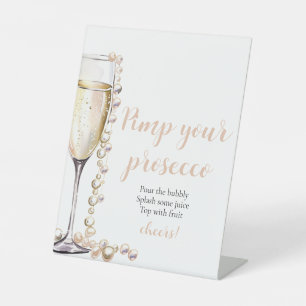 Expositor En L Perlas de oro y prosecco imprimen su prosecco mimo