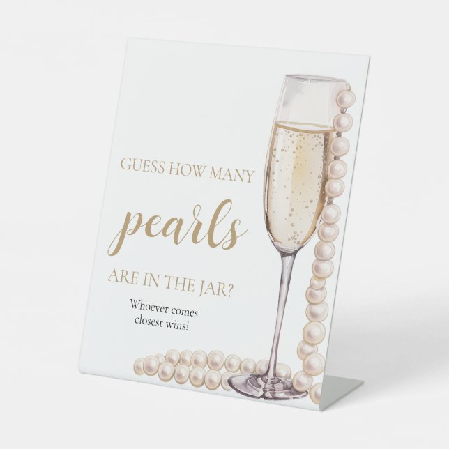 Expositor En L Perlas y prosecco adivinan cuántas perlas juegan (Anverso)