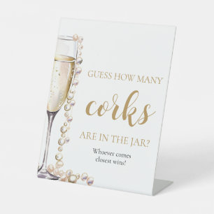 Expositor En L Perlas y prosecco adivinan cuántos corchos juegan