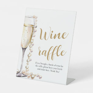Expositor En L Perlas y Prosecco Bridal Shower Wine Raffle Juego