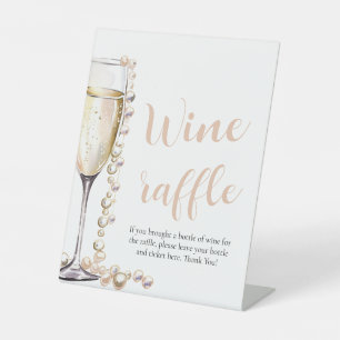Expositor En L Perlas y Prosecco Bridal Shower Wine Raffle Juego
