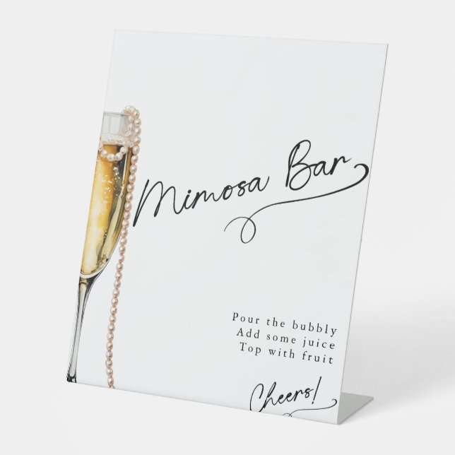 Expositor En L Perlas y Prosecco mínimo Moderno bar Mimosa (Anverso)