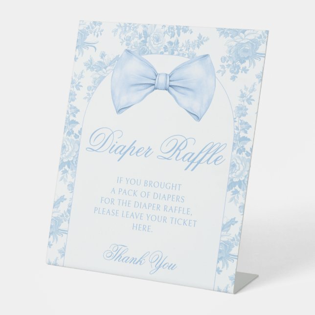 Expositor En L Perrito azul de marea bebé niño ducha Diaper Raffl (Anverso)