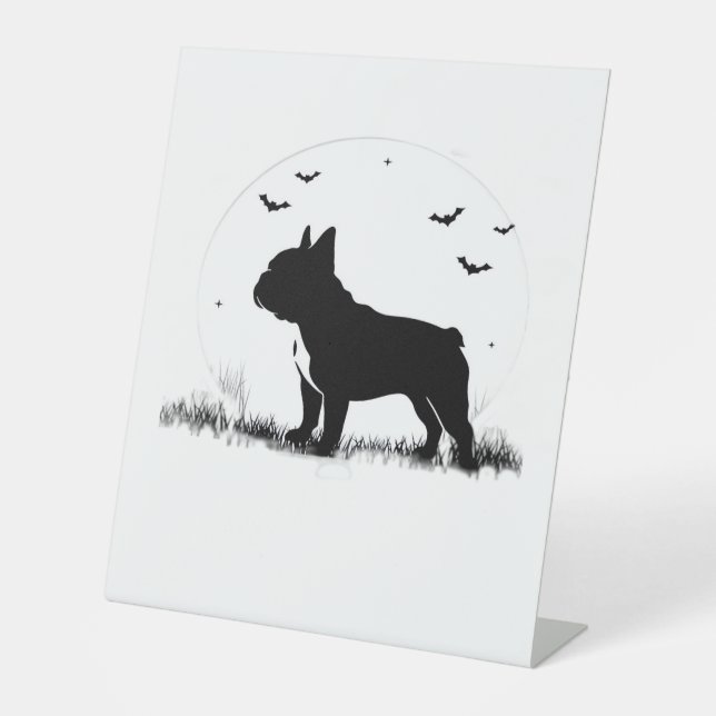 Expositor En L Perro Bulldog francés - Halloween Moon Silhouette  (Anverso)