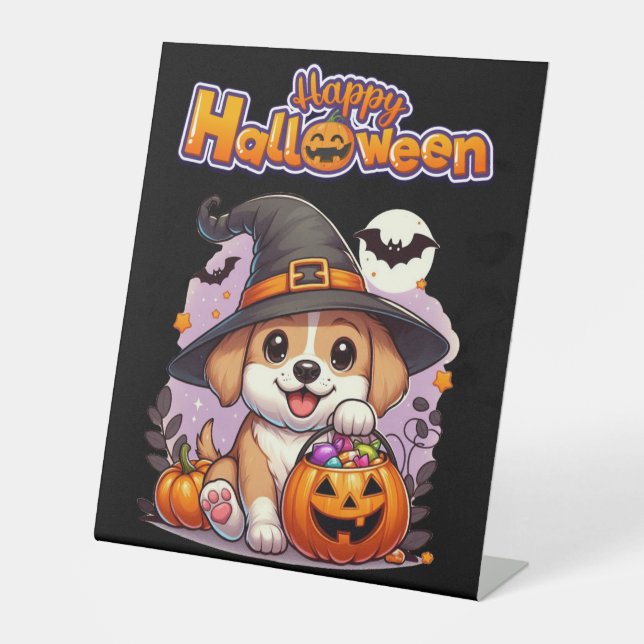 Expositor En L Perro/cachorro de Halloween (Anverso)