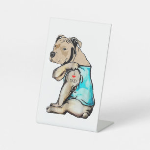 Expositor En L Perro Pitbull Amo A Papá Tattoo Familia Funny