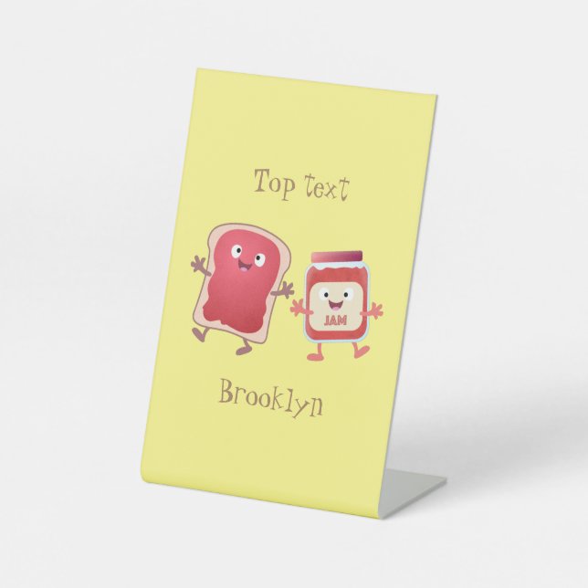 Expositor En L Personajes divertidos de la caricatura sobre pan y (Anverso)