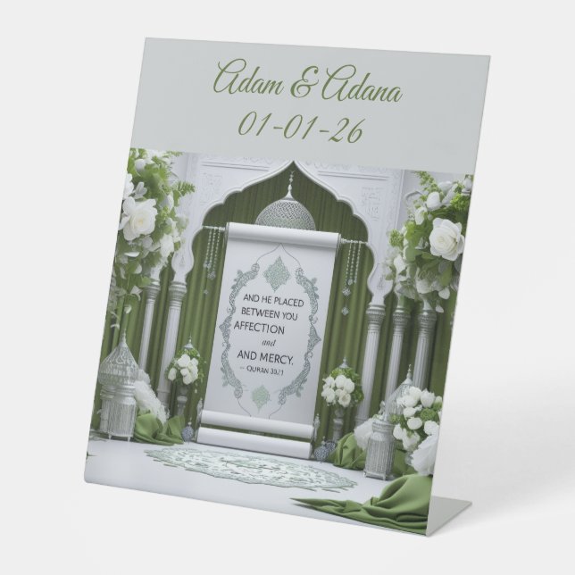 Expositor En L Personalised Table Sign- Islamic Wedding  (Anverso)