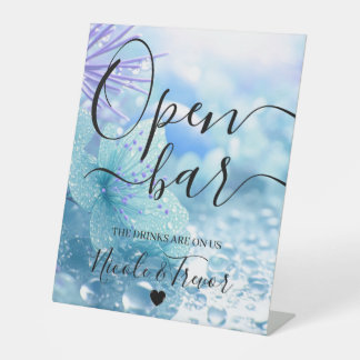 Expositor En L Personaliza: Gota de Rocío Azul Flor Boda Barra Li