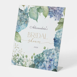 Expositor En L Personaliza la Ducha Nupcial con Hortensias Azules