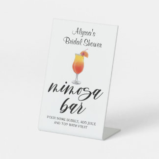 Expositor En L Personalizable acuarela Mimosa Bar Rótulo