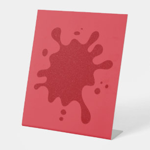 Expositor En L Personalizable Tomate Rojo Splash Rótulo Pedestal