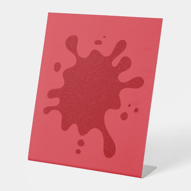 Expositor En L Personalizable Tomate Rojo Splash Rótulo Pedestal (Anverso)