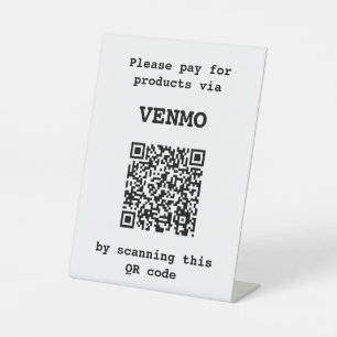 Expositor En L Personalizable Tres líneas de texto Un código QR