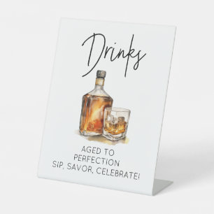 Expositor En L Personalizable Whiskey Tema Rótulo Pedestal