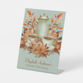 Expositor En L Personalizado Boho Terracotta Floral Sage Tea Part