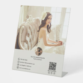 Expositor En L Personalizado Código QR Foto Social Media Business