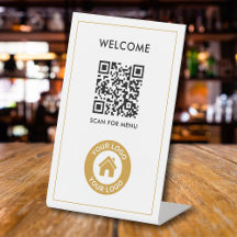 Personalizado Código QR Logo Textos Negocio modern