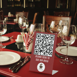 Expositor En L Personalizado Código QR Menú Rótulo Pedestal para