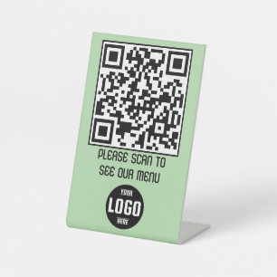 Expositor En L Personalizado Código QR Menú Rótulo Pedestal para 