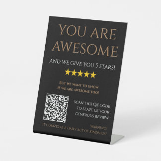 Expositor En L Personalizado Código QR oro negro dejar una revisi